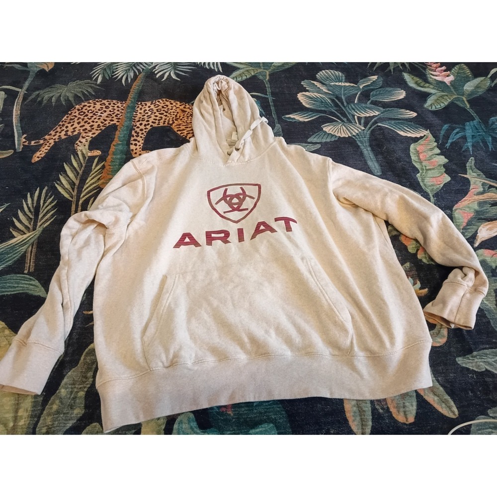 ARIAT REAL OMBRE SHIELD HOODIE WOMEN'S SWEATER OATMEAL HEATHER 2X